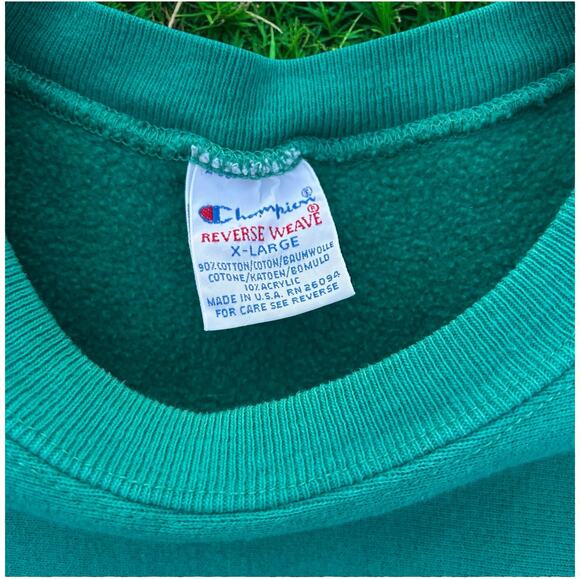 Champion Reverse Weave Crewneck Sweatshirt Teal Men’s XL - Picture 4 of 6